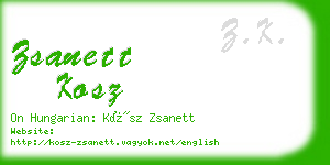 zsanett kosz business card